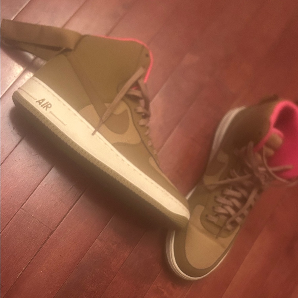 Nike Brown and Pink High-Top Sneakers
